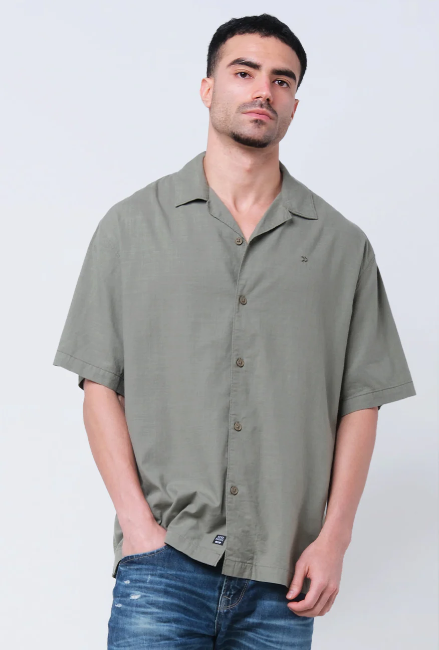 Kemeja Lengan Pendek Regular Croco Green Army - Image 2