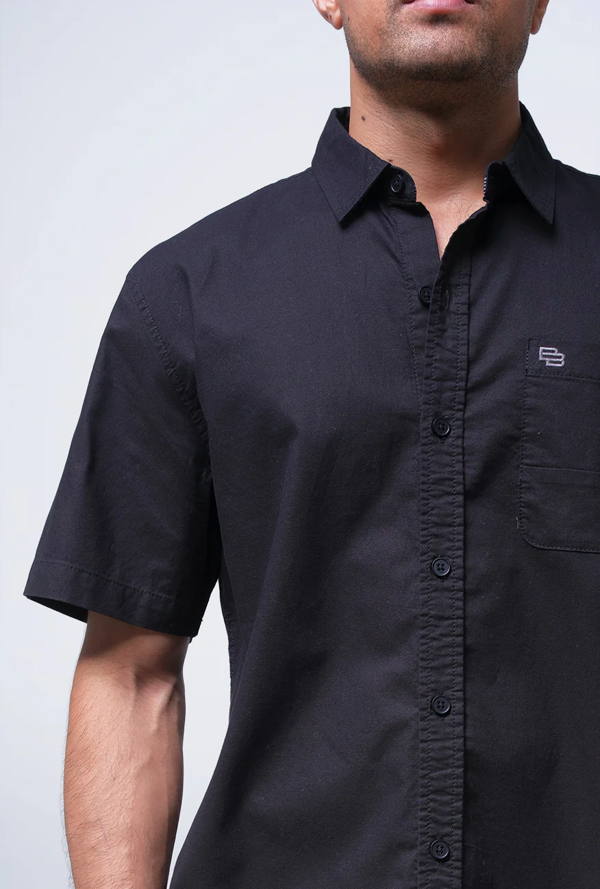 Kemeja Lengan Pendek Regular Dash Black - Image 4