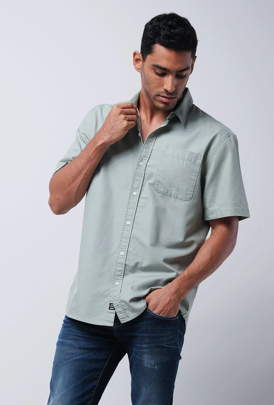 Kemeja Lengan Pendek Regular Draga Dusty Green - Image 2
