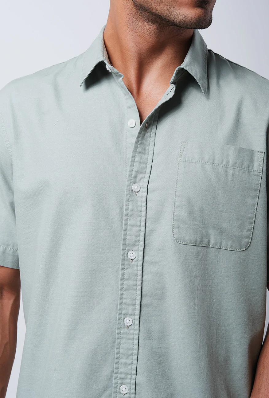 Kemeja Lengan Pendek Regular Draga Dusty Green - Image 4