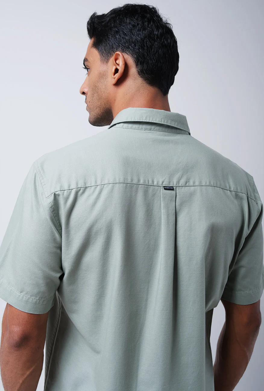 Kemeja Lengan Pendek Regular Draga Dusty Green - Image 5