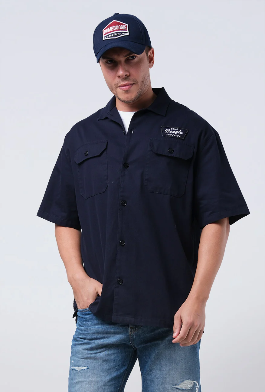 Kemeja Lengan Pendek Regular Epix Dark Navy