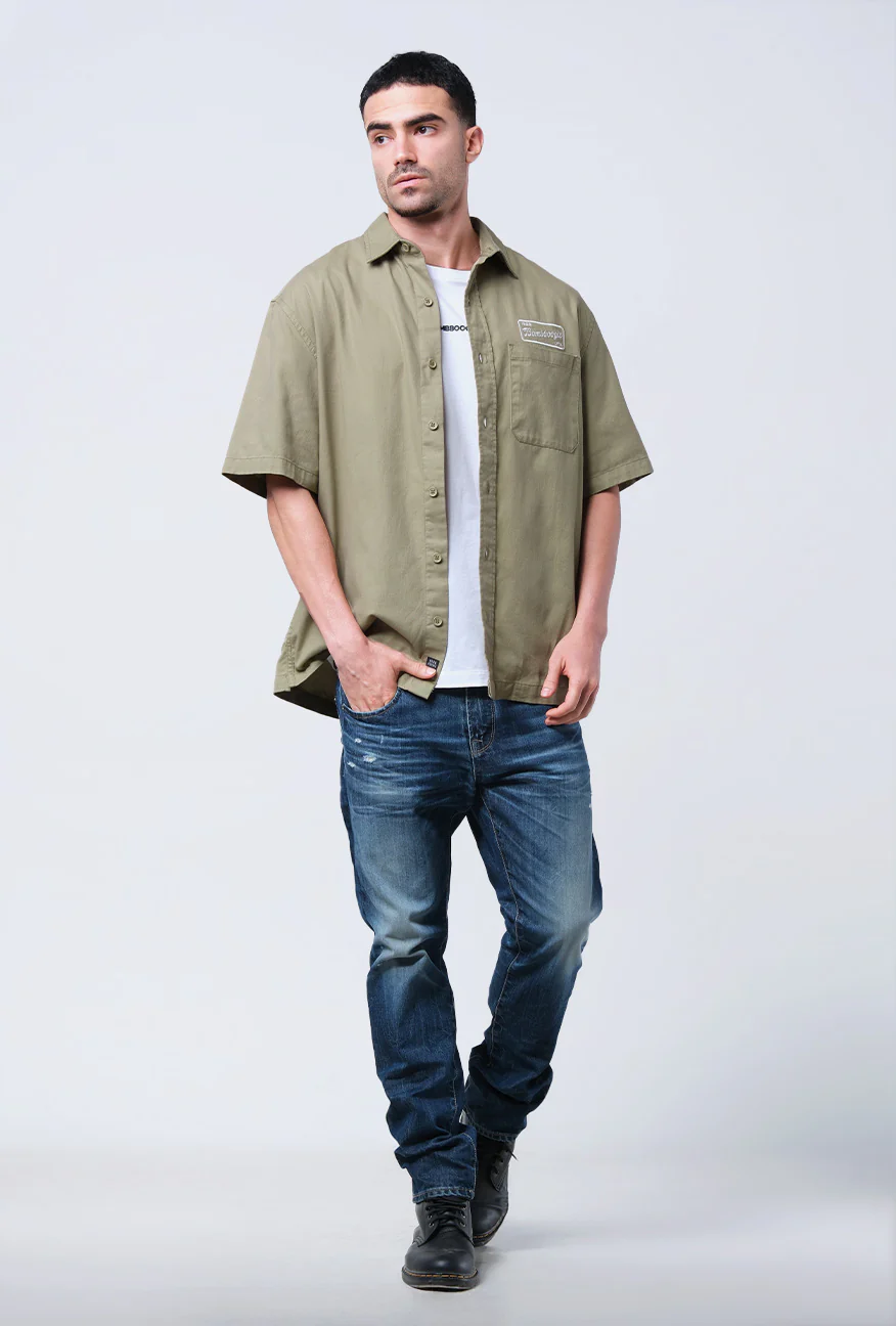 Kemeja Lengan Pendek Regular Mapex Olive - Image 4