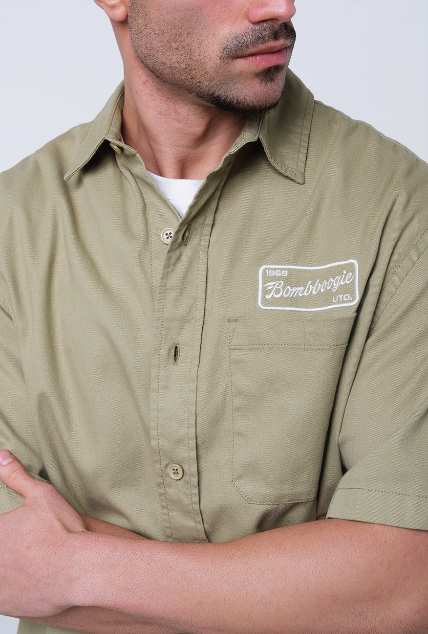 Kemeja Lengan Pendek Regular Mapex Olive - Image 5
