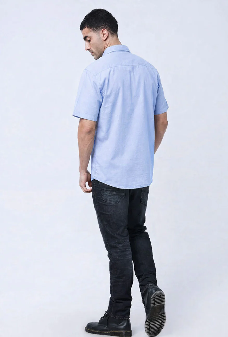 Kemeja Lengan Pendek Regular Molly Light Blue - Image 2