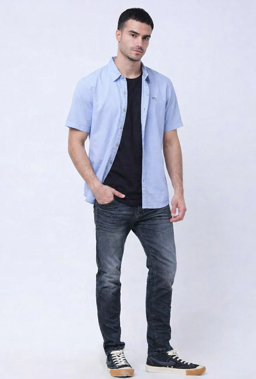 Kemeja Lengan Pendek Regular Molly Light Blue - Image 4