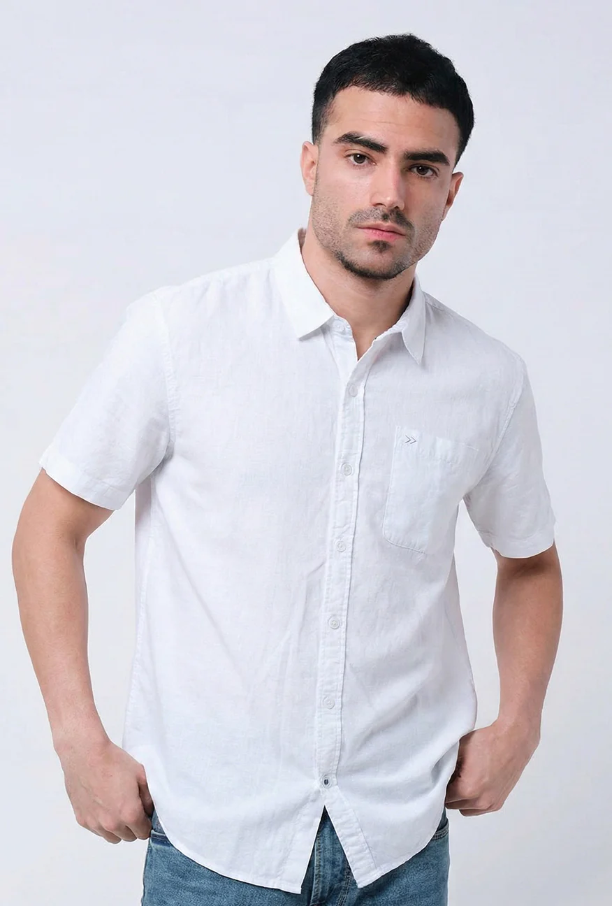 Kemeja Lengan Pendek Regular Mora Offwhite