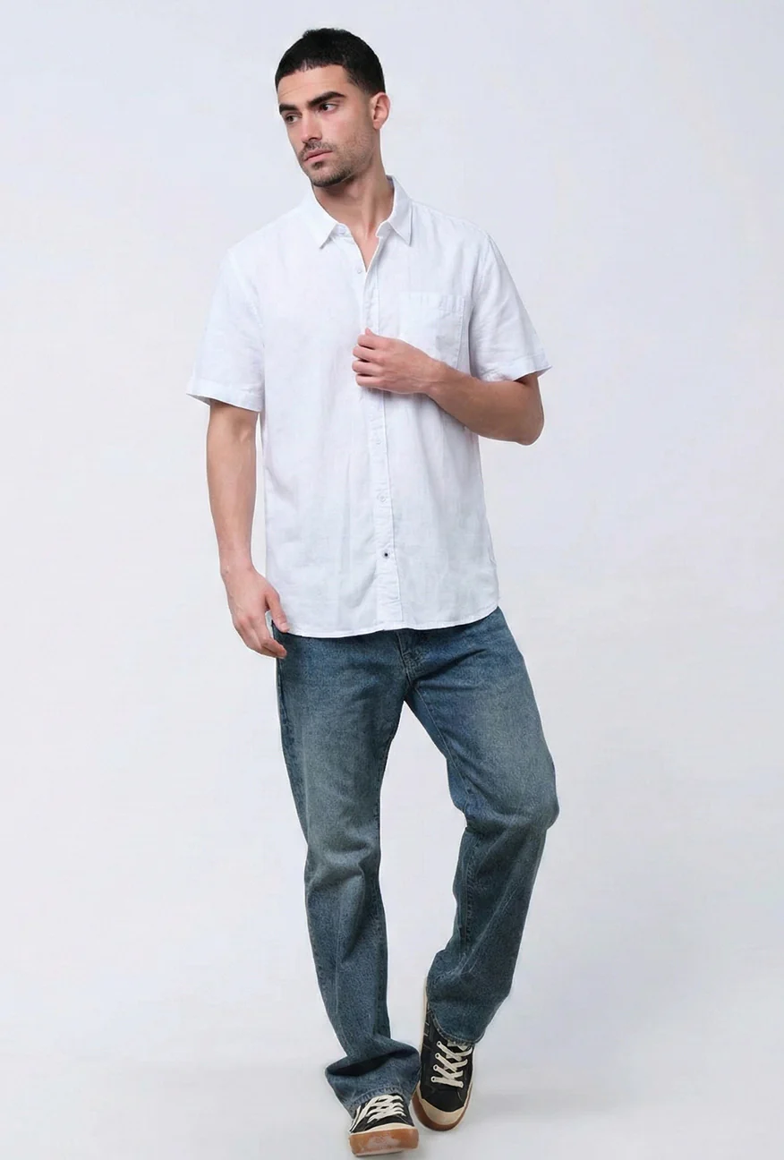 Kemeja Lengan Pendek Regular Mora Offwhite - Image 2