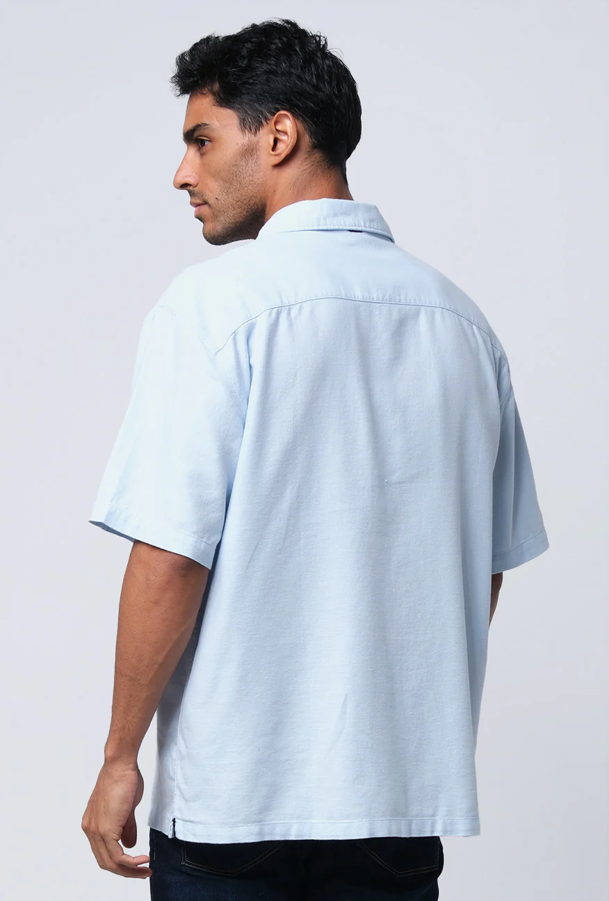 Kemeja Lengan Pendek Regular Topica Light Blue - Image 4