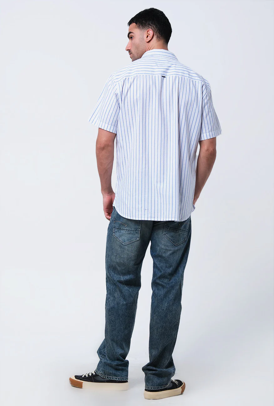 Kemeja Lengan Pendek Tremo White Blue - Image 4