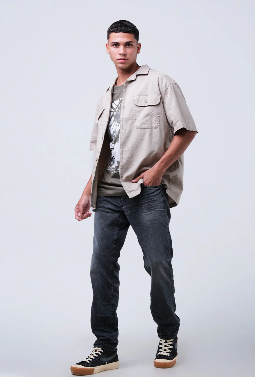 Kemeja Lengan Pendek Zamas Khaki - Image 3