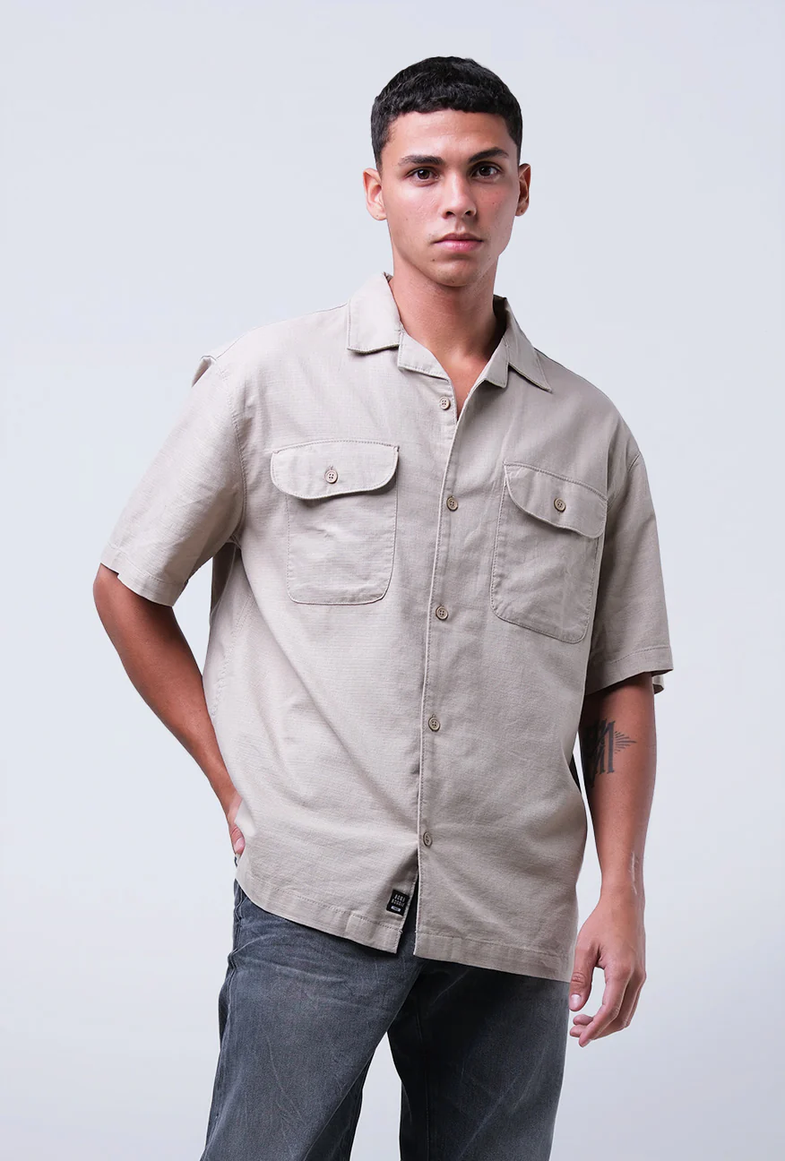 Kemeja Lengan Pendek Zamas Khaki - Image 4