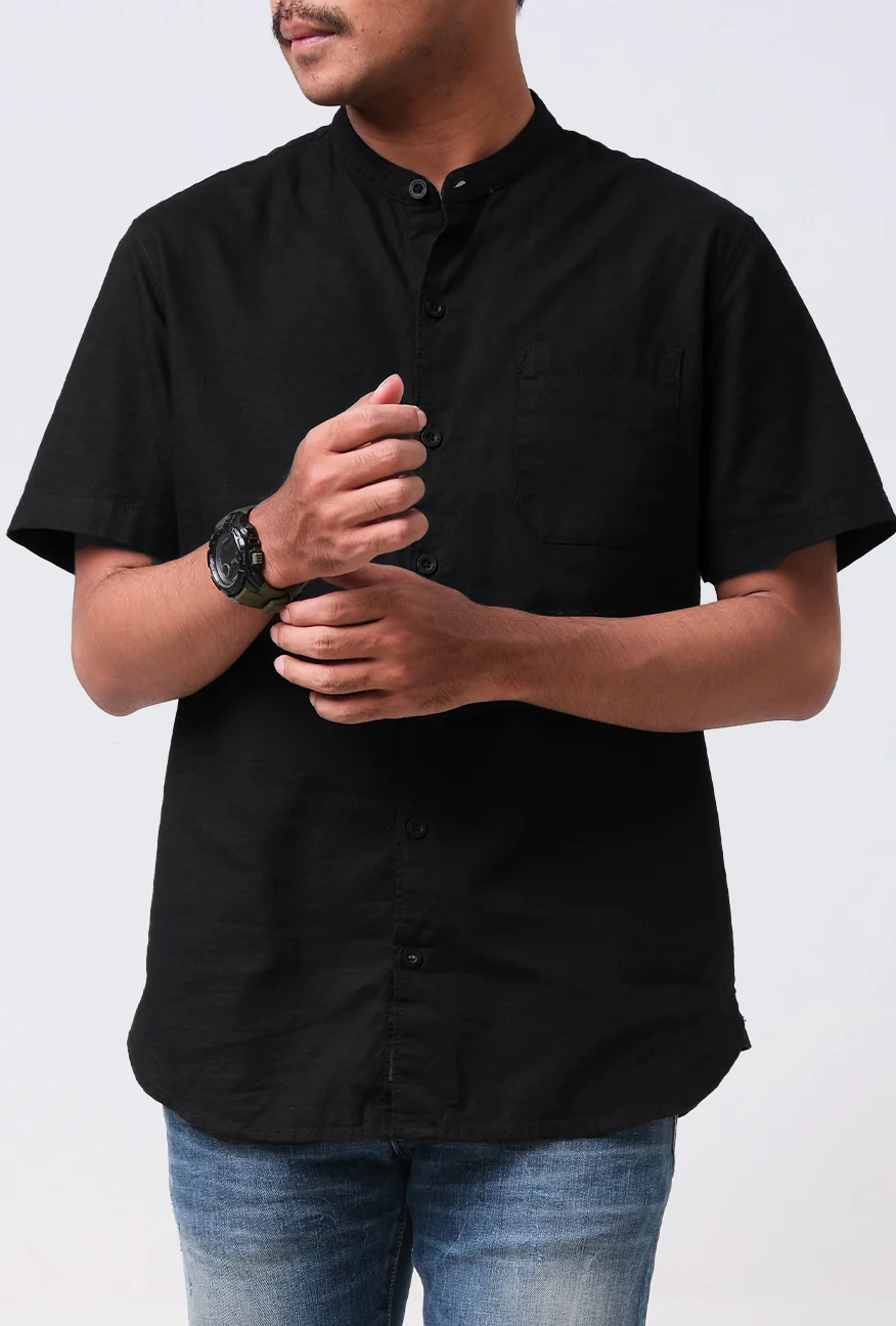 Kemeja Lengan Pendek Regular Warner Black - Image 3