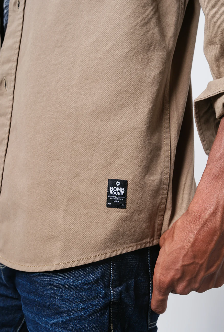 Kemeja Outer Lengan Panjang Saber Brown - Image 4