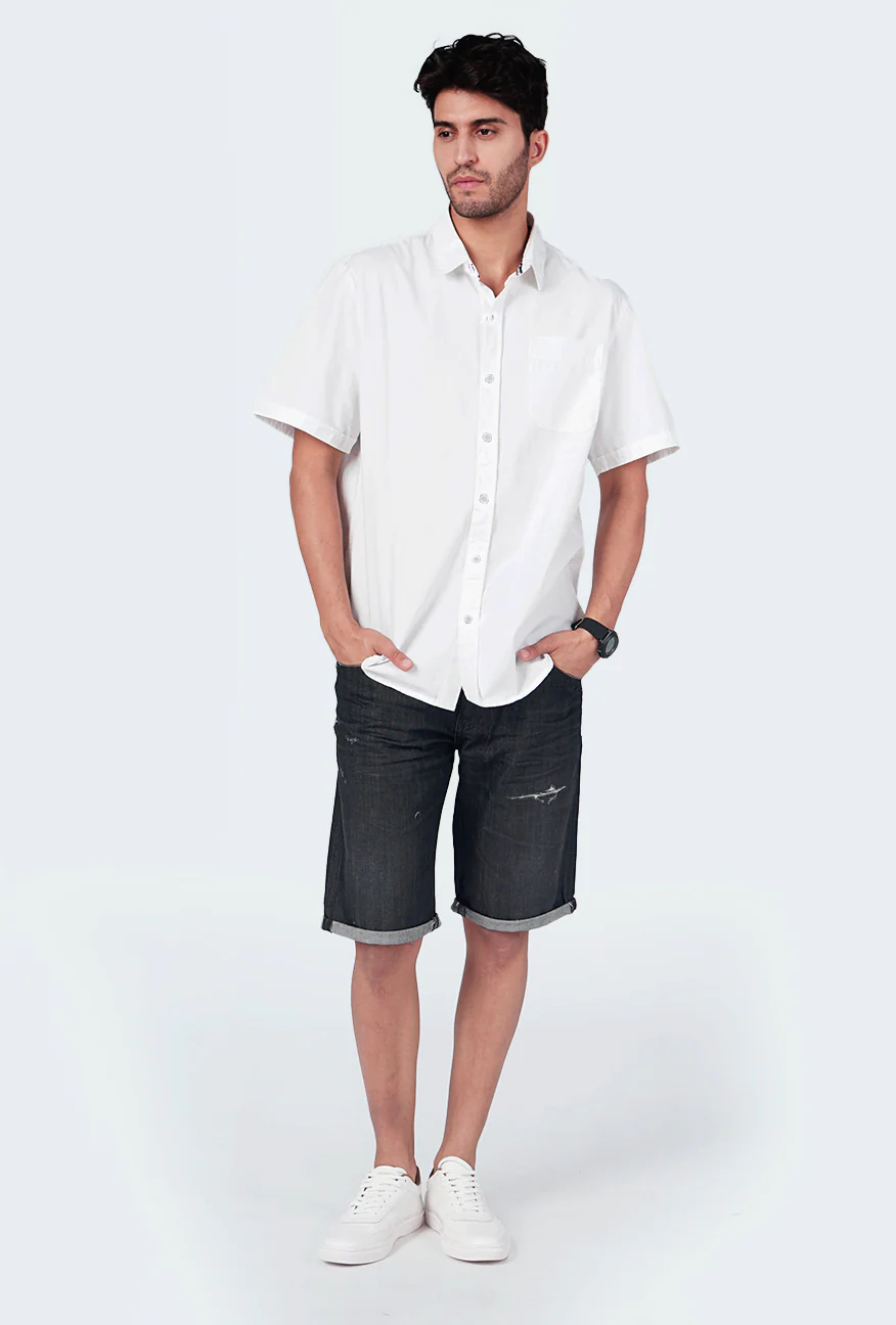 Kemeja Lengan Pendek Regular Eisley Offwhite - Image 2