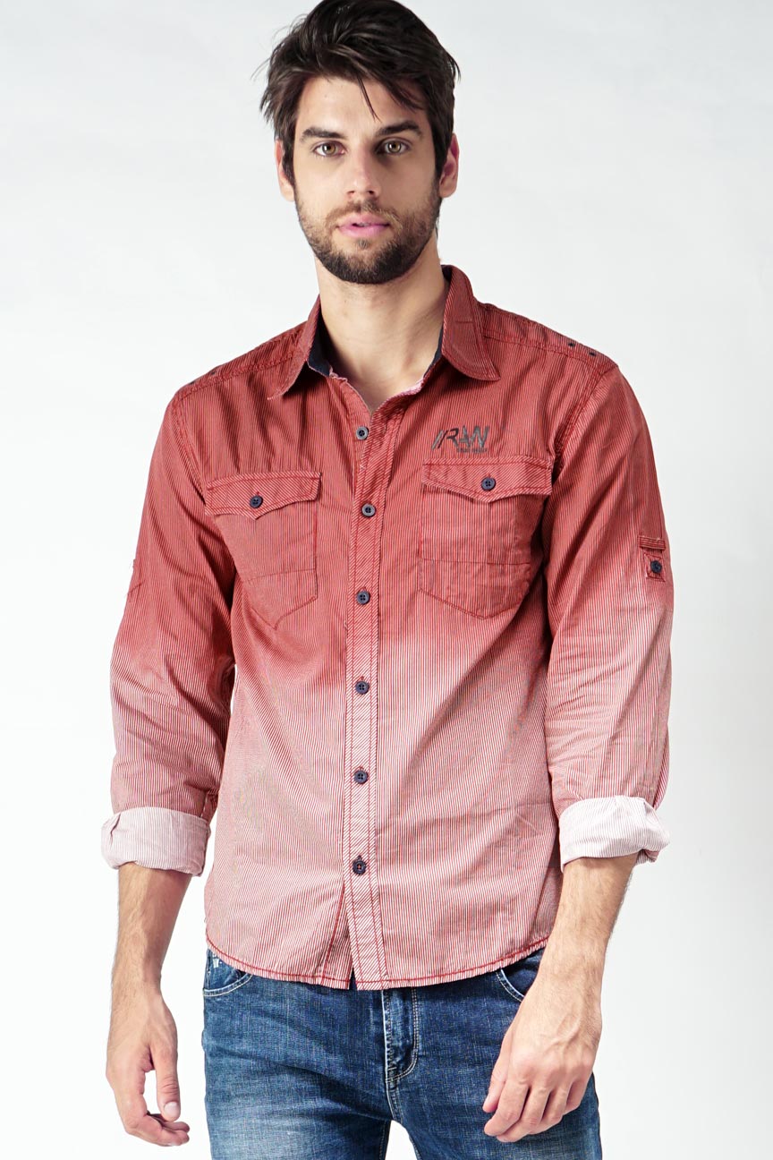 Kemeja Lengan Panjang Red World Red