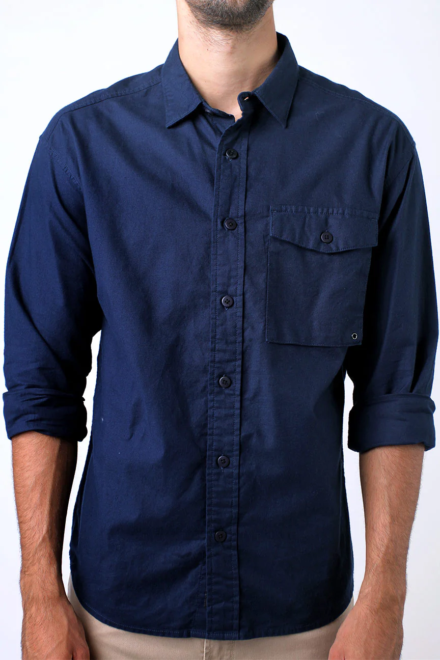 Kemeja Lengan Panjang Outer Lawles 2.0 Navy - Image 3