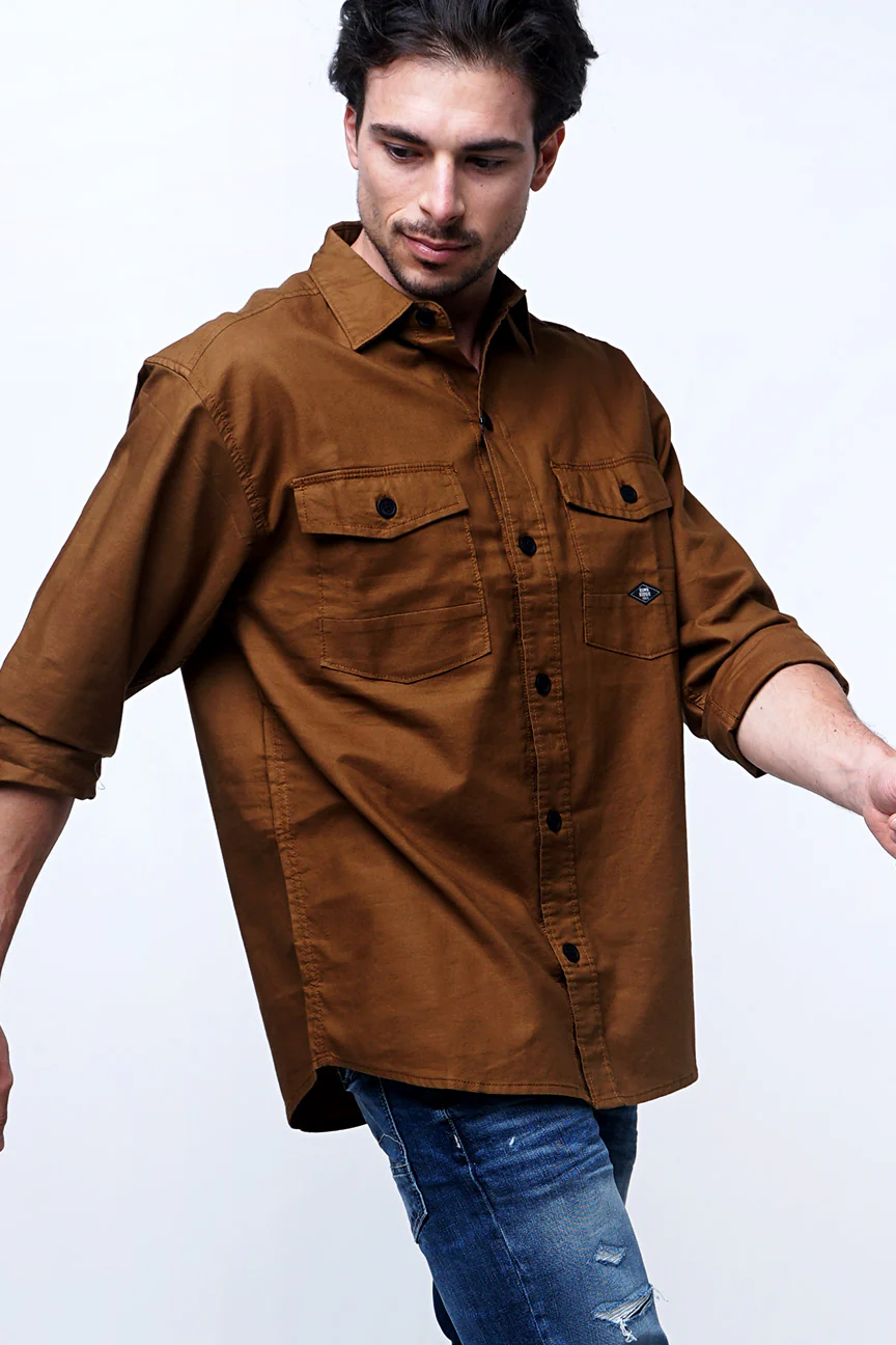 Kemeja Lengan Panjang Outer Lawless 3.0 Brown - Image 2