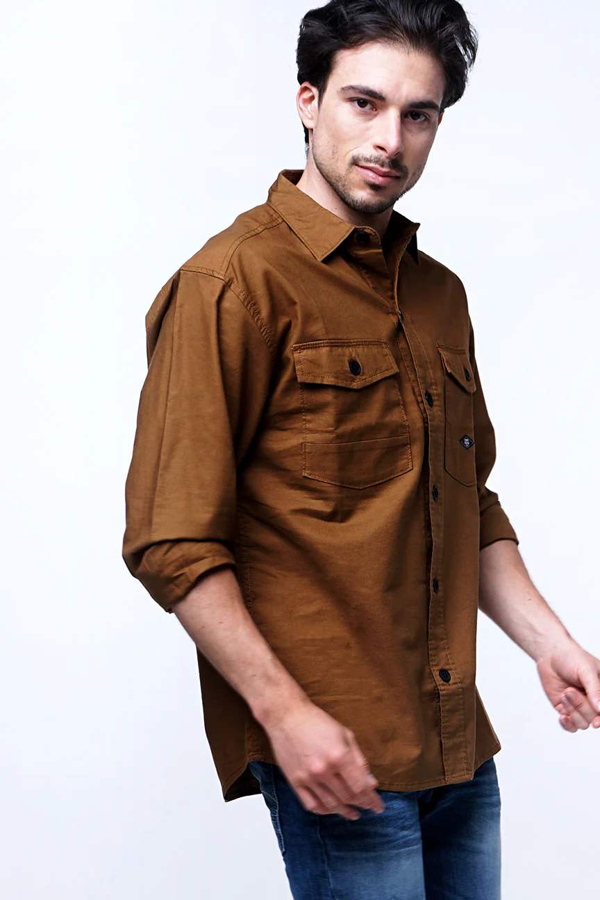 Kemeja Lengan Panjang Outer Lawless 3.0 Brown - Image 3