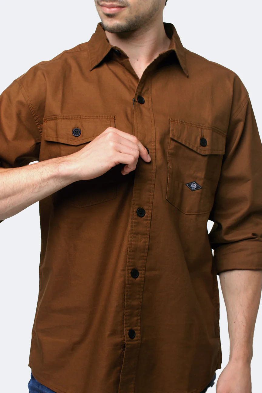 Kemeja Lengan Panjang Outer Lawless 3.0 Brown - Image 4