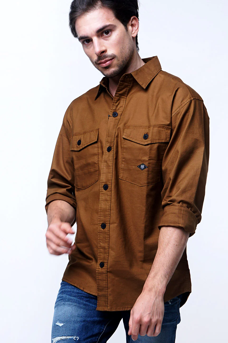 Kemeja Lengan Panjang Outer Lawless 3.0 Brown - Image 5