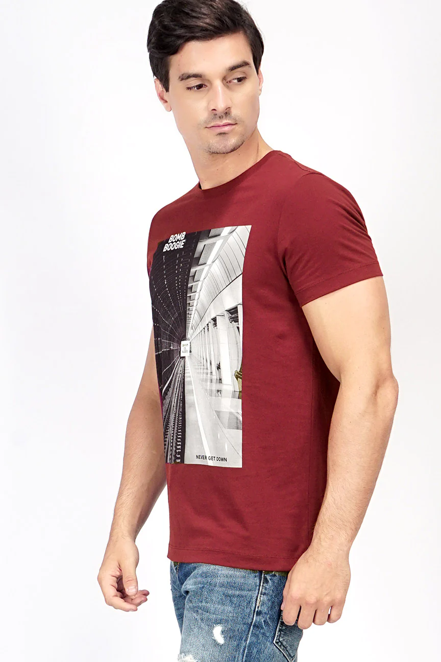 T-Shirt Lengan Pendek Libby Maroon - Image 2