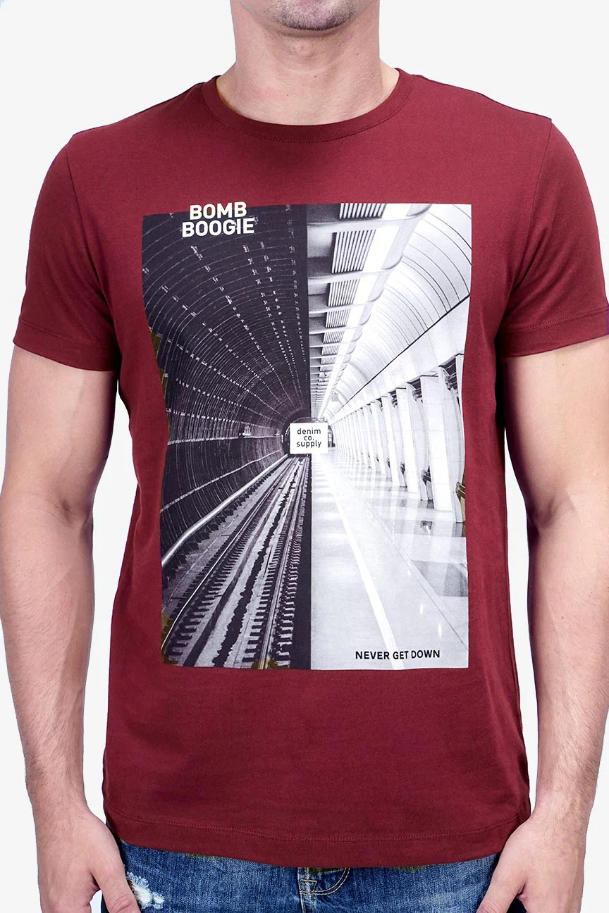 T-Shirt Lengan Pendek Libby Maroon - Image 3