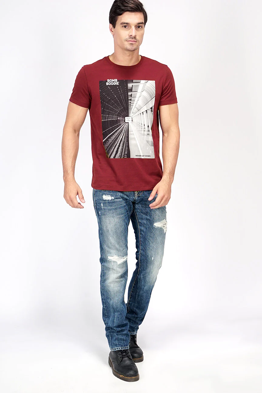 T-Shirt Lengan Pendek Libby Maroon - Image 5