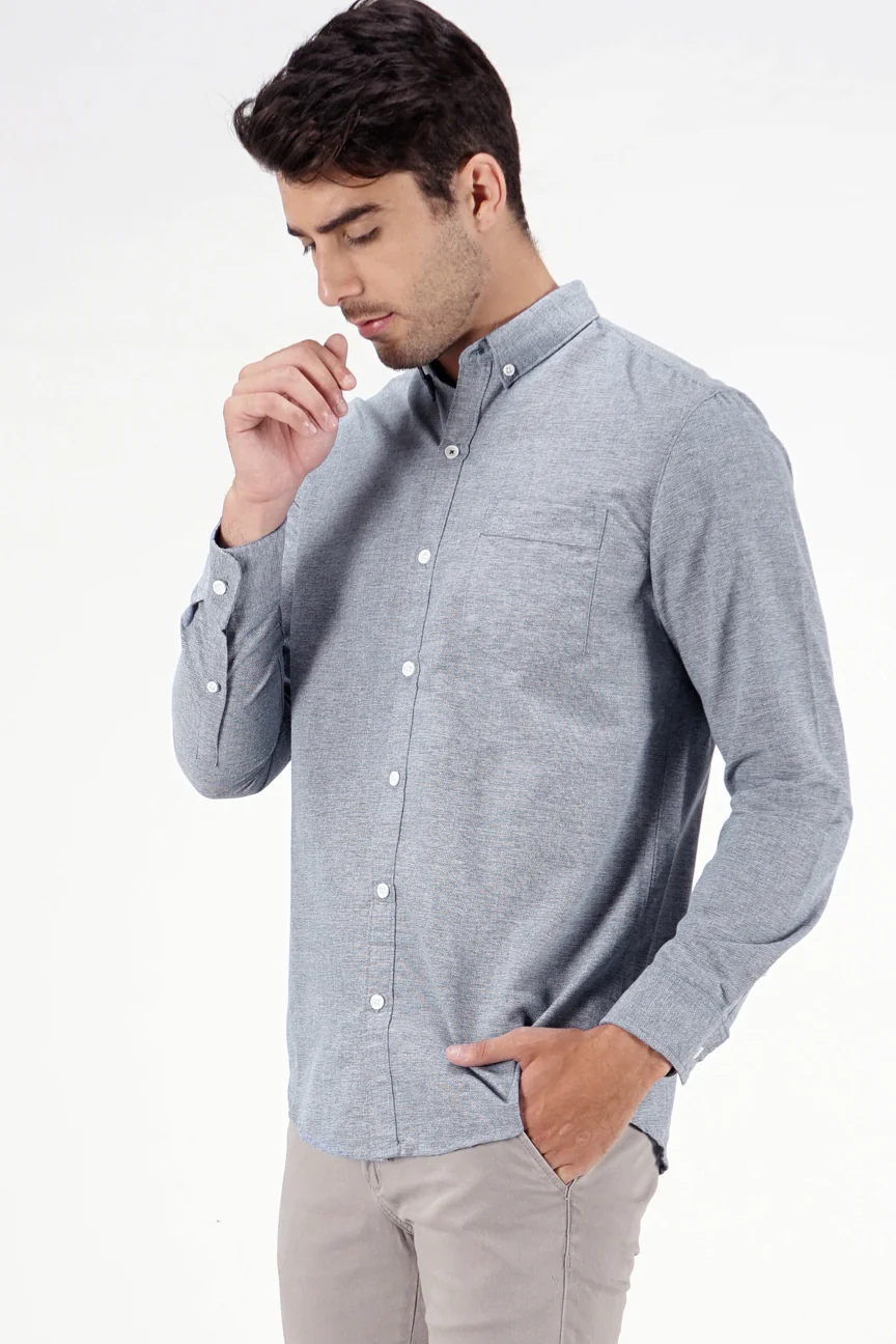 Kemeja Lengan Panjang Light Swift Blue Regular - Image 3