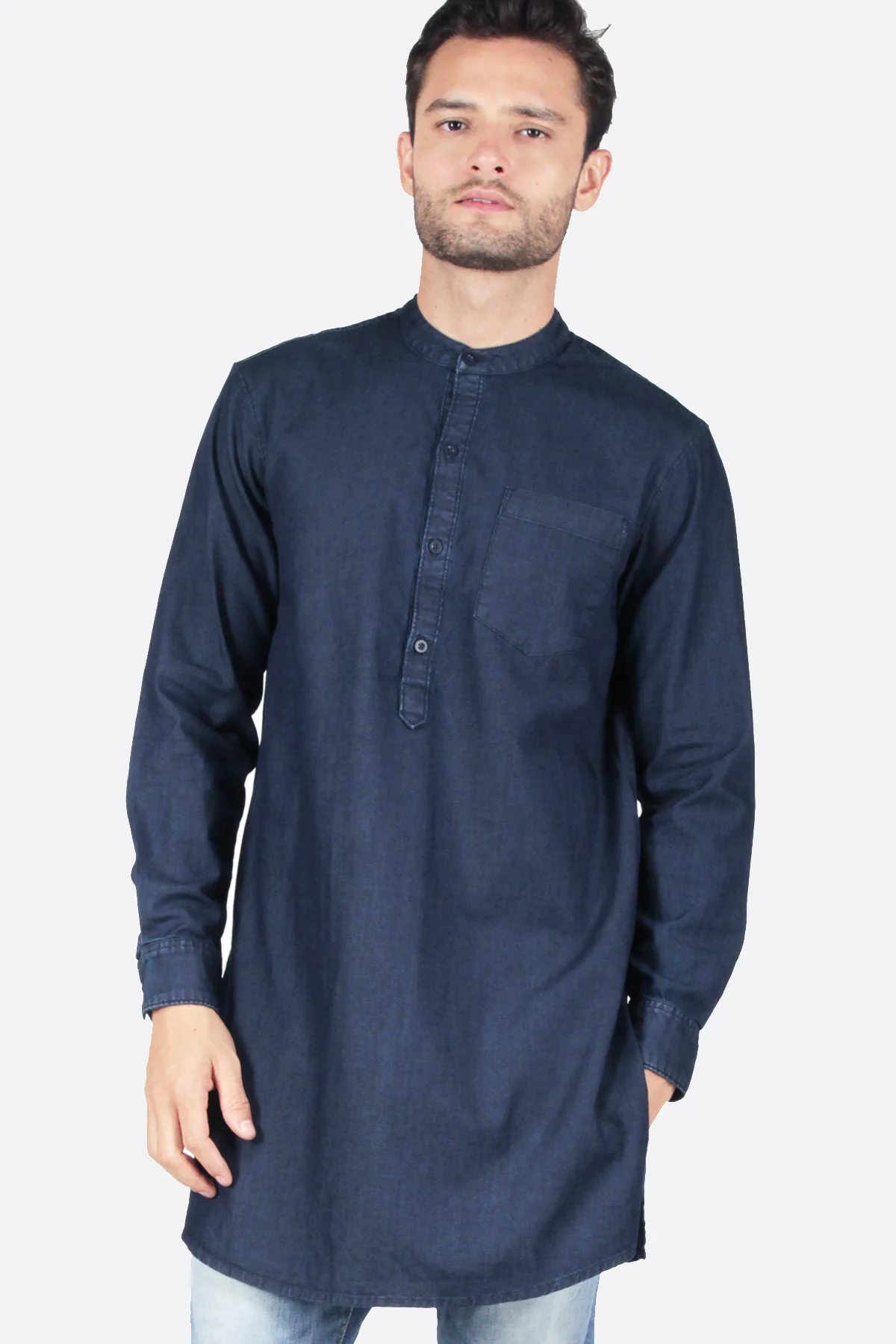 Kemeja Koko Long Regular Aztec Dark Blue