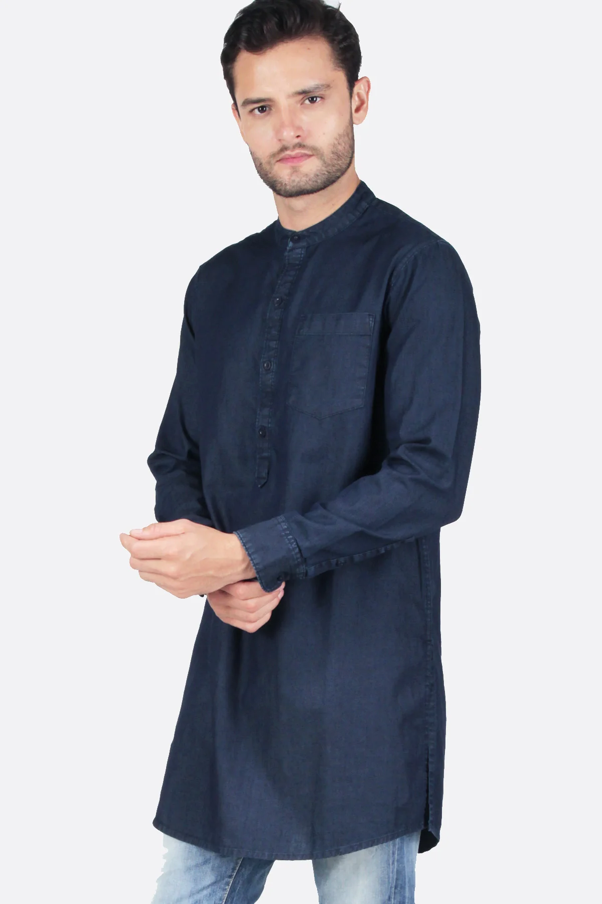 Kemeja Koko Long Regular Aztec Dark Blue - Image 2