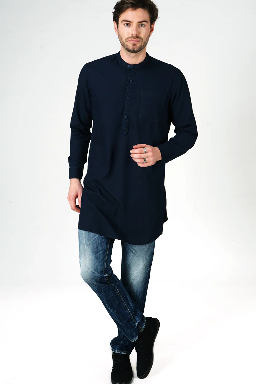 Kemeja Koko Long Pragma Dark Blue - Image 5