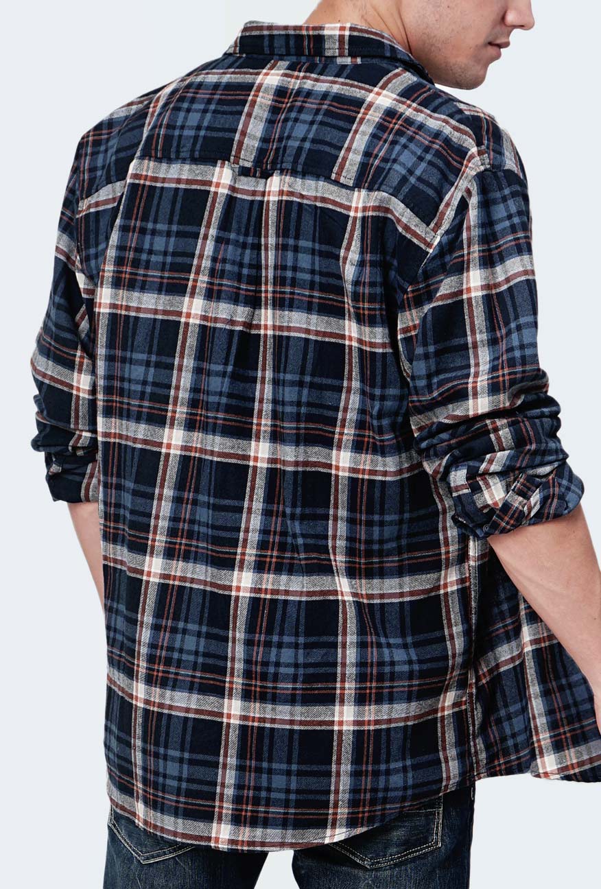 Kemeja Flanel Lopez Navy Blue - Image 3