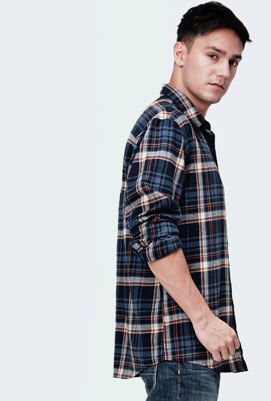 Kemeja Flanel Lopez Navy Blue - Image 5
