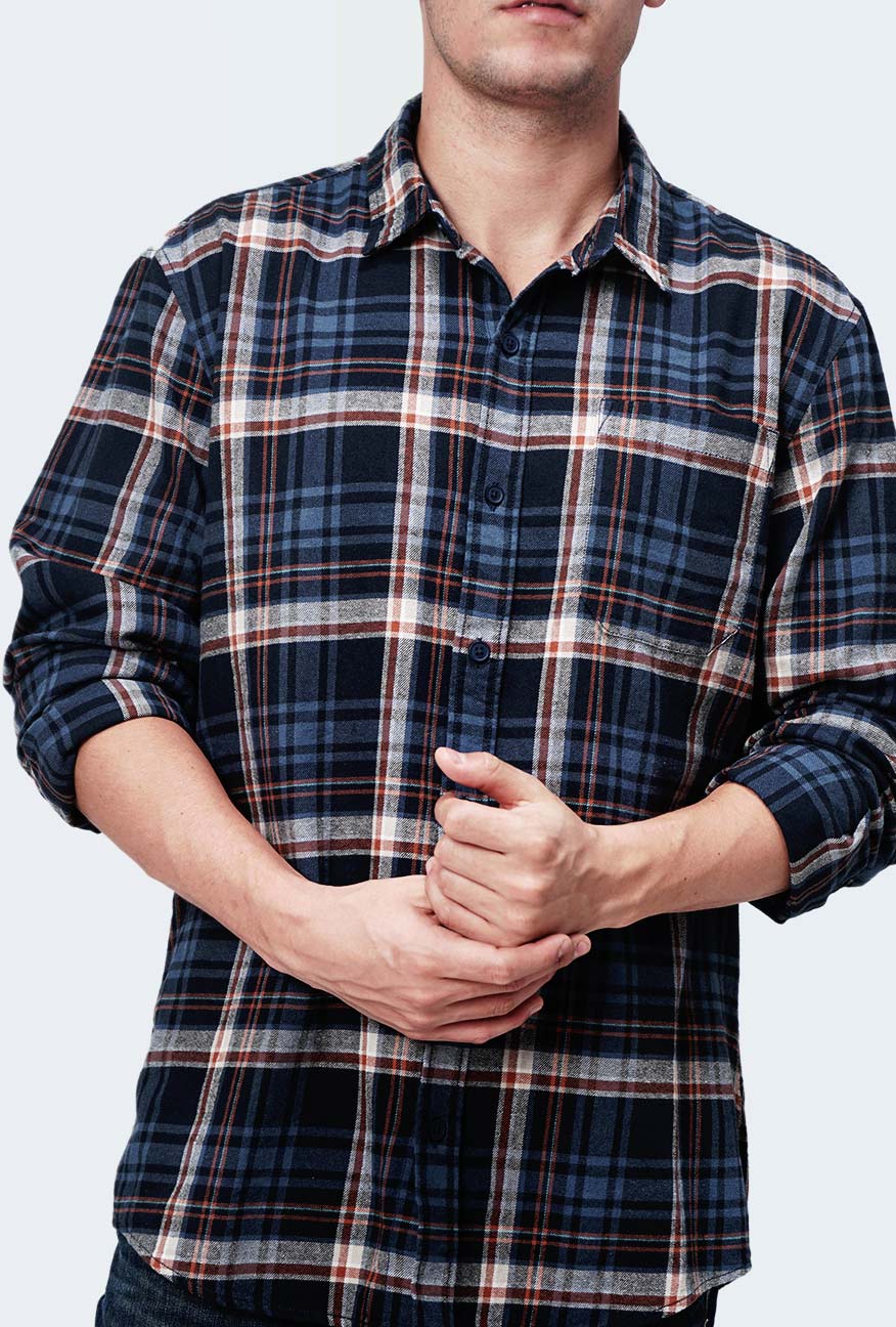 Kemeja Flanel Lopez Navy Blue - Image 6