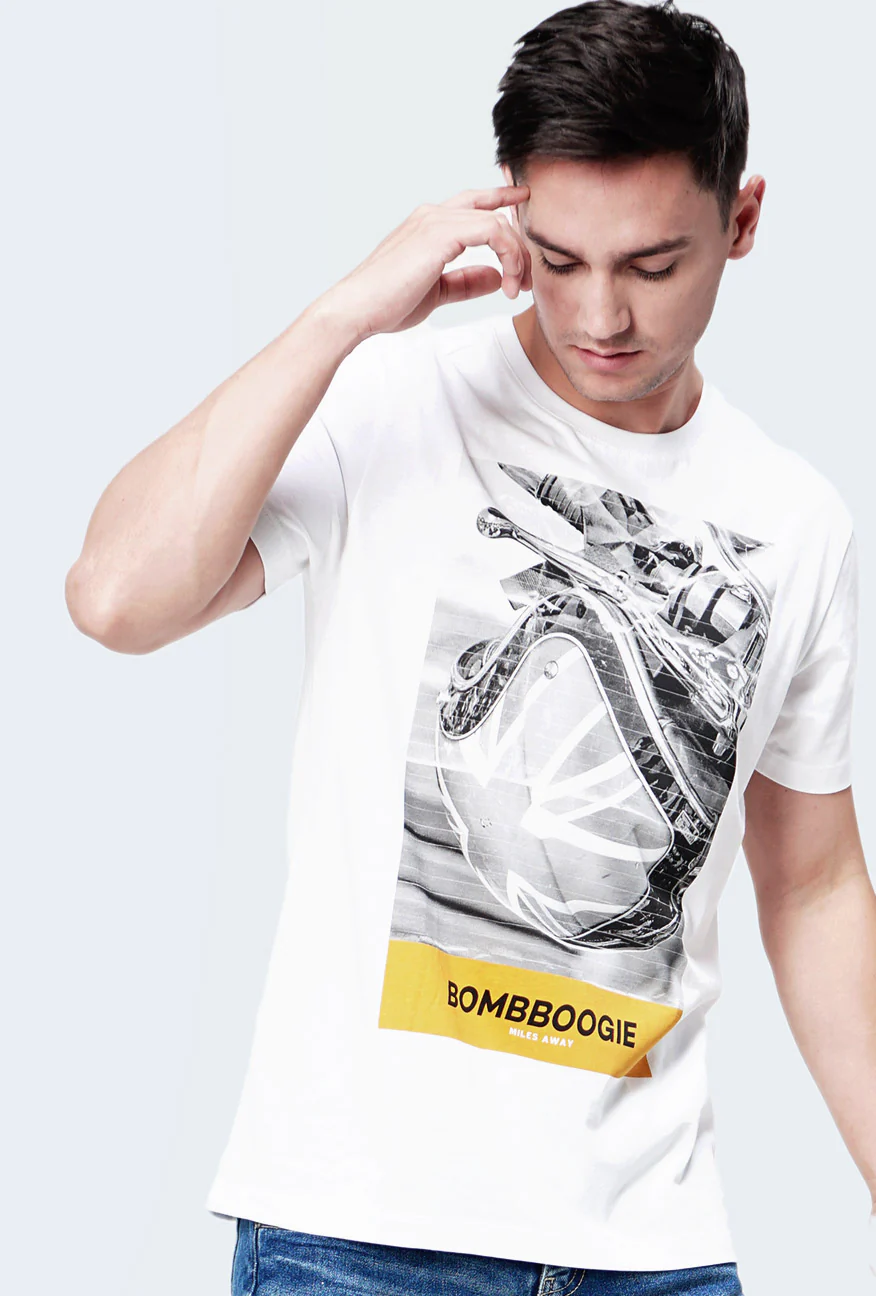 T-Shirt Lengan Pendek Luxel Offwhite - Image 3