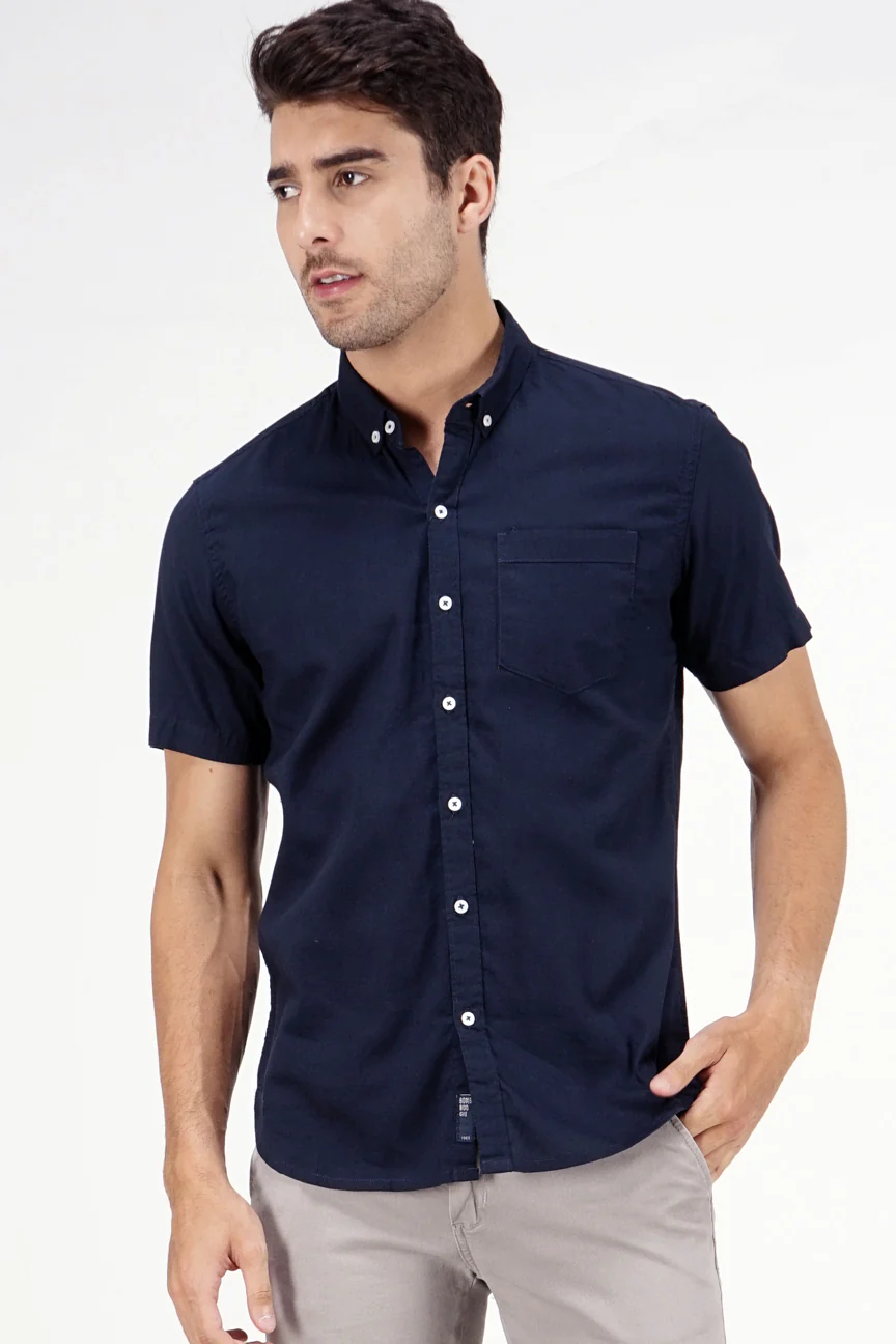 Kemeja Lengan Pendek Regular Magnus 19 Navy