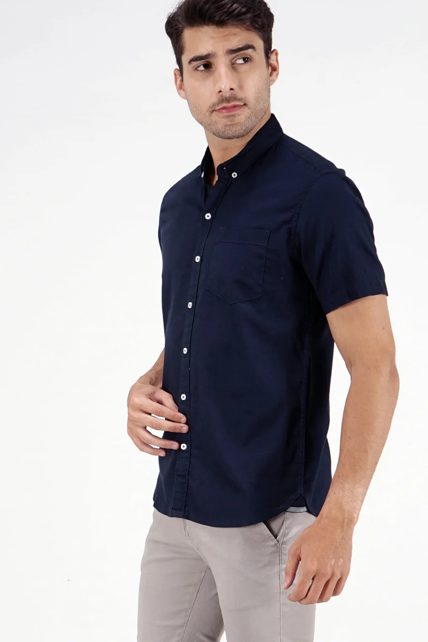 Kemeja Lengan Pendek Regular Magnus 19 Navy - Image 2