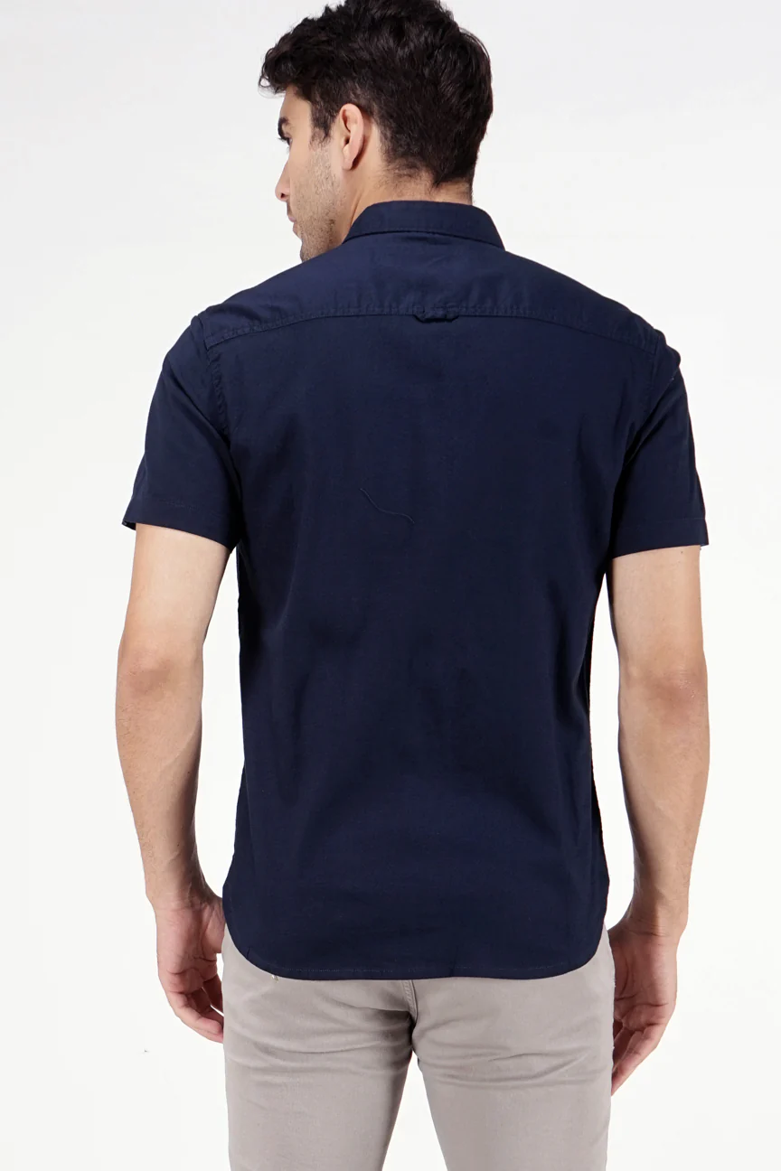 Kemeja Lengan Pendek Regular Magnus 19 Navy - Image 3