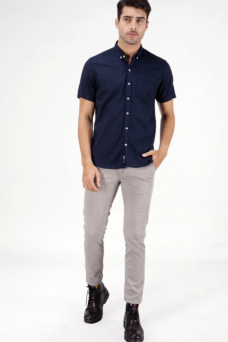 Kemeja Lengan Pendek Regular Magnus 19 Navy - Image 5