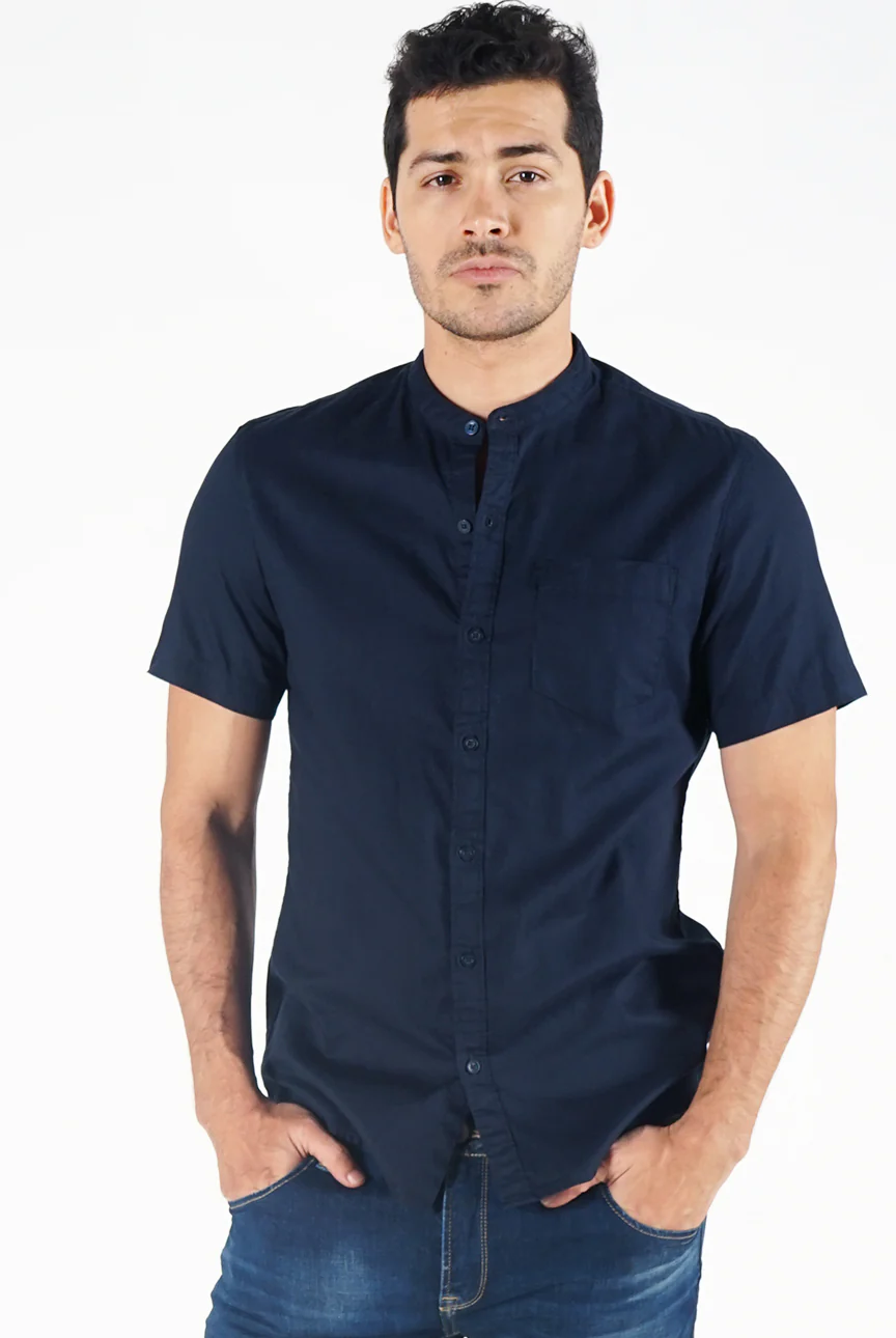 Kemeja Lengan Pendek Regular Magnus Dark Navy