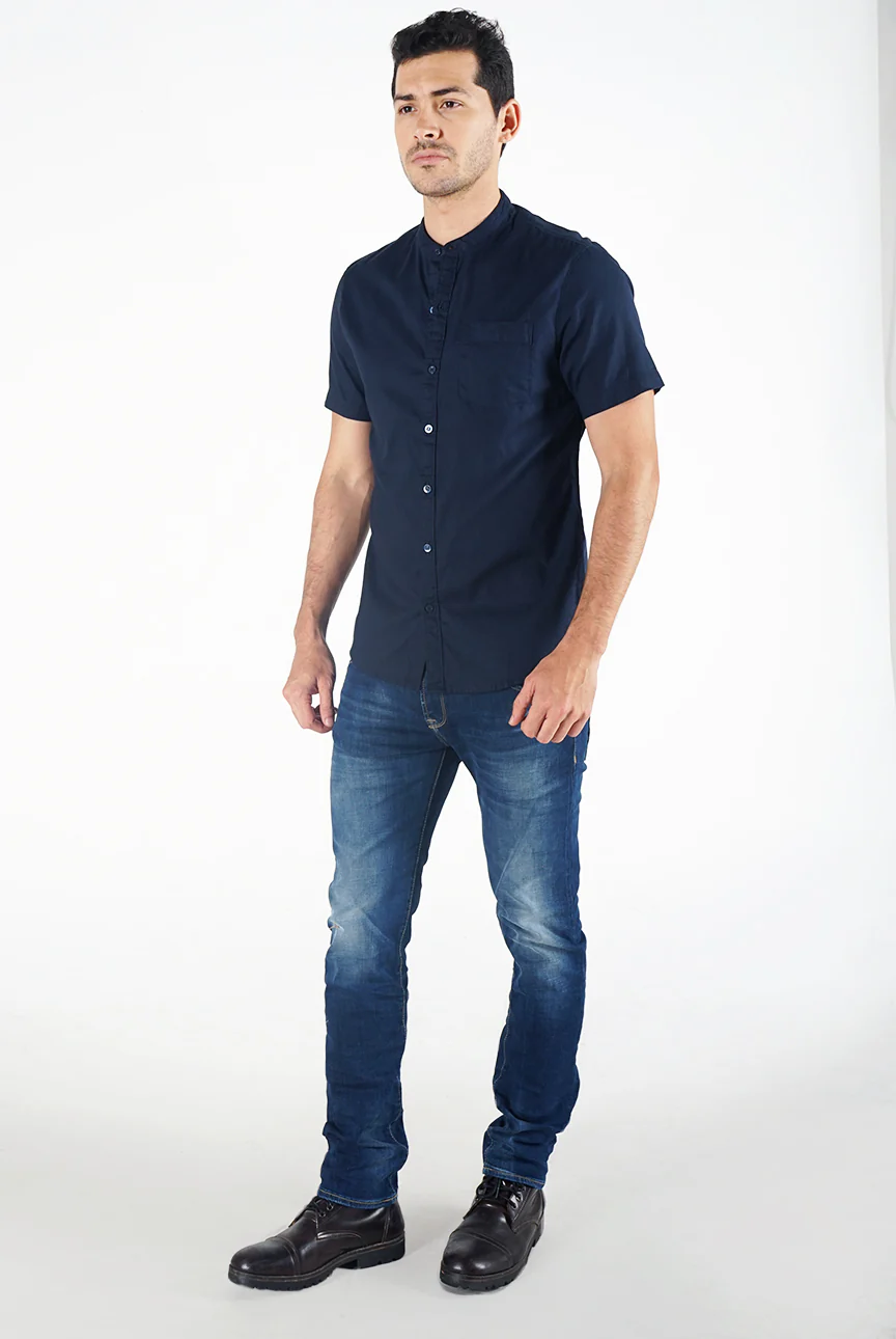 Kemeja Lengan Pendek Regular Magnus Dark Navy - Image 3