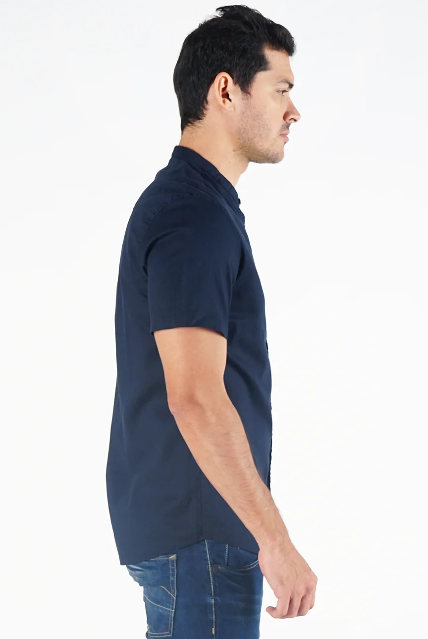 Kemeja Lengan Pendek Regular Magnus Dark Navy - Image 4