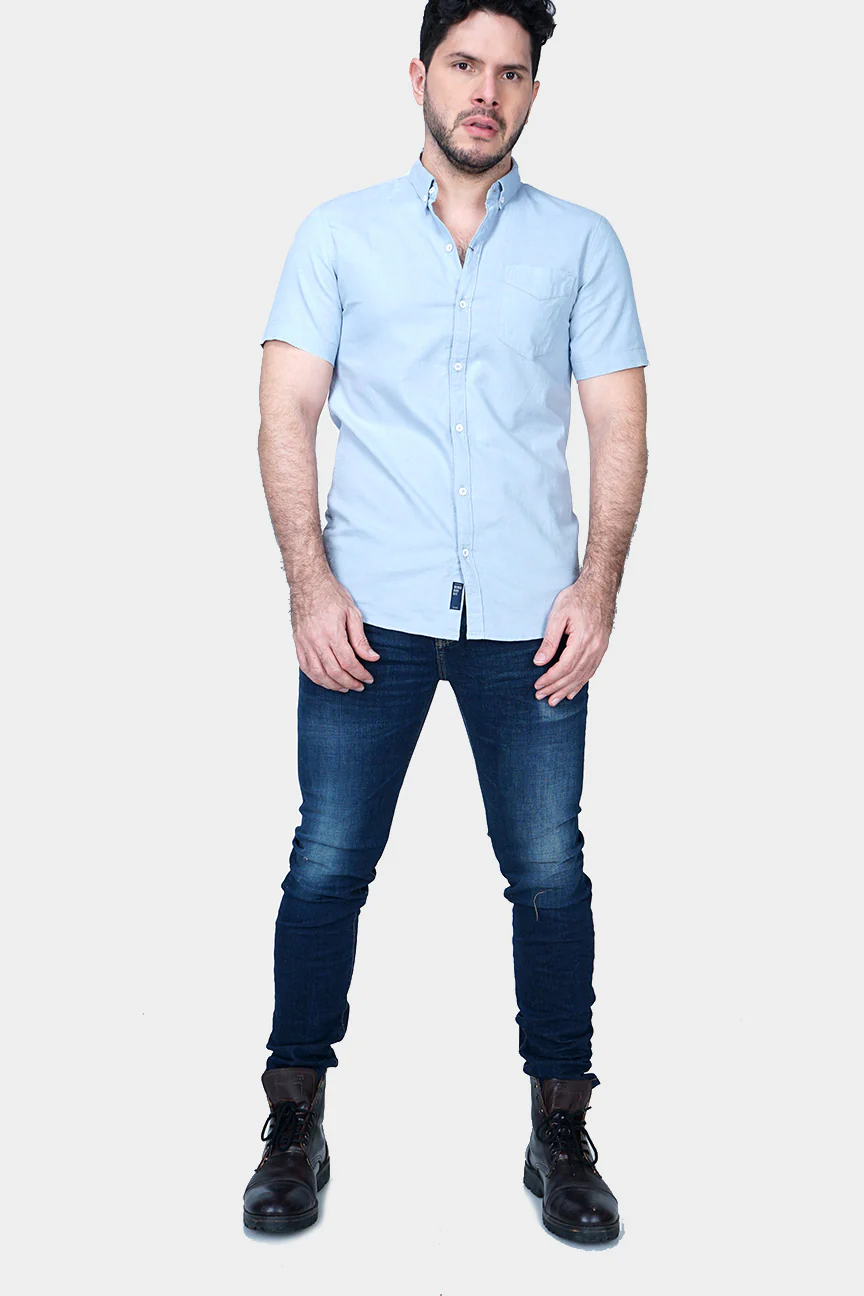 Kemeja Lengan Pendek Regular Magnus Volta Light Grey - Image 2
