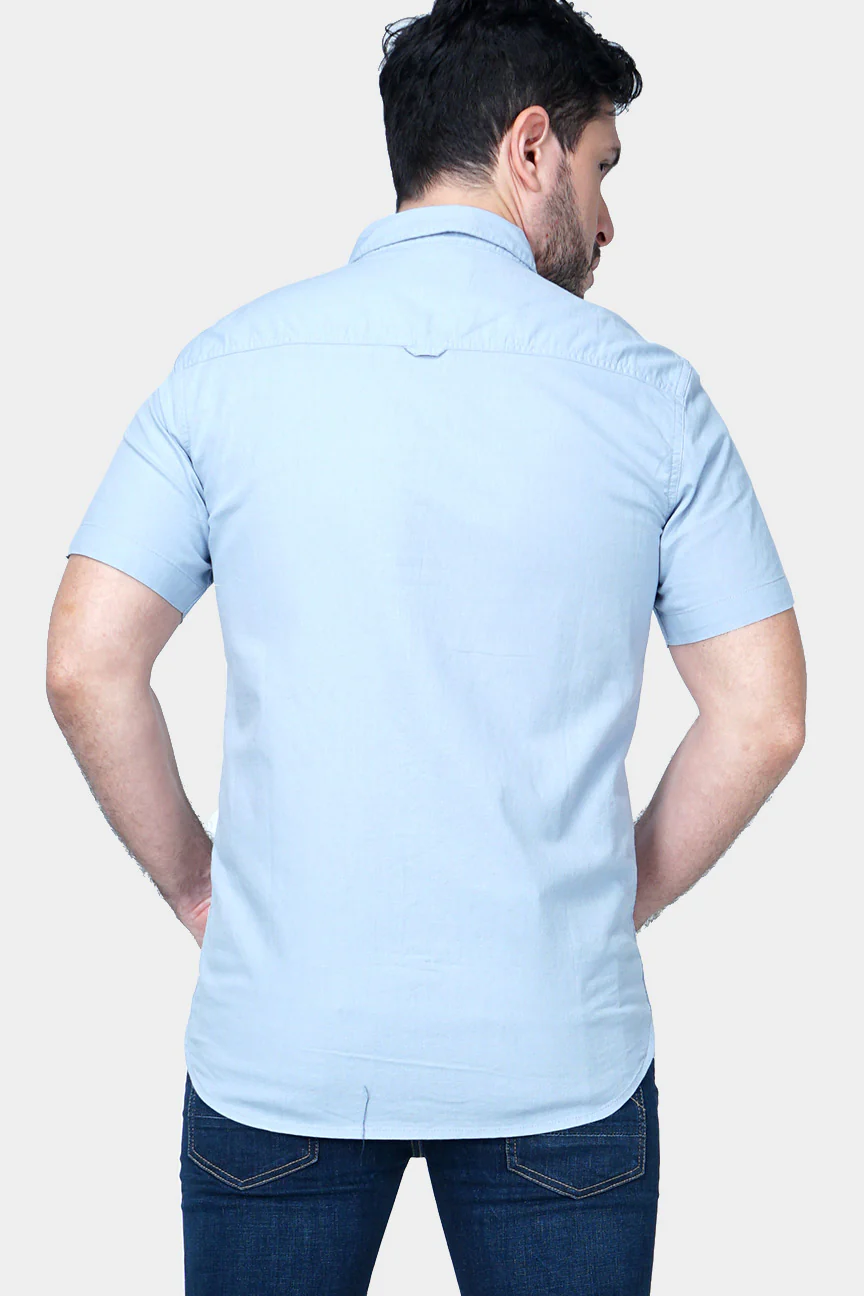 Kemeja Lengan Pendek Regular Magnus Volta Light Grey - Image 4