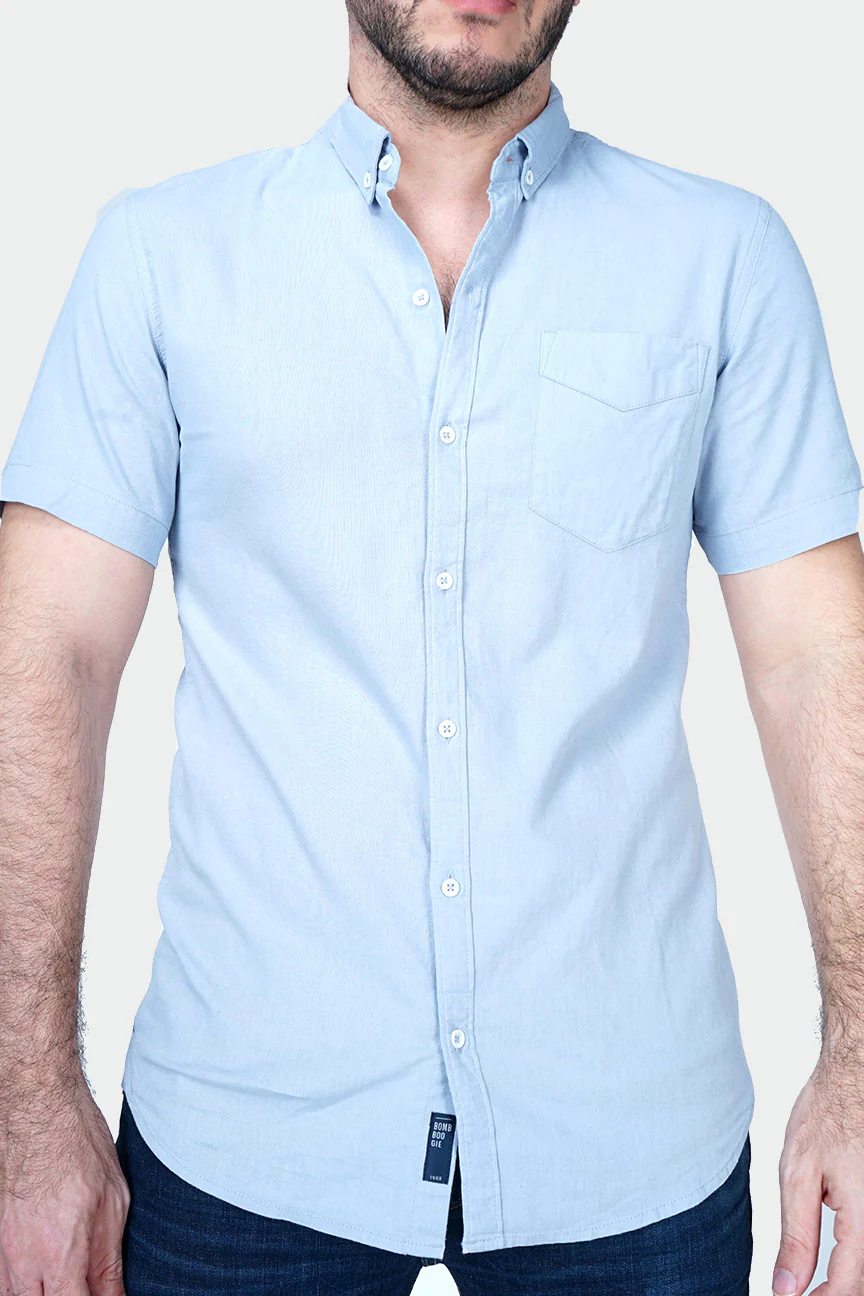 Kemeja Lengan Pendek Regular Magnus Volta Light Grey - Image 5