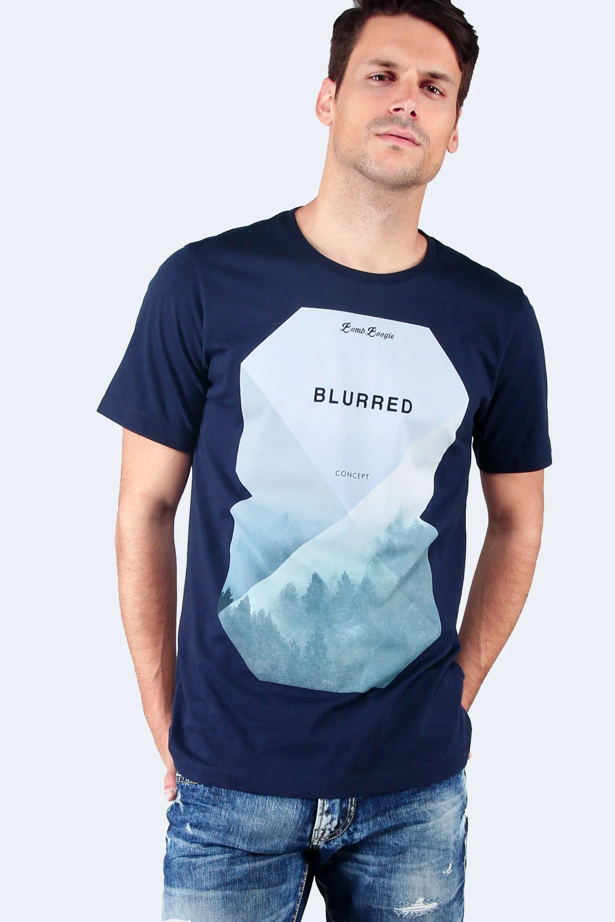 T-Shirt Lengan Pendek Mark Essensial Navy