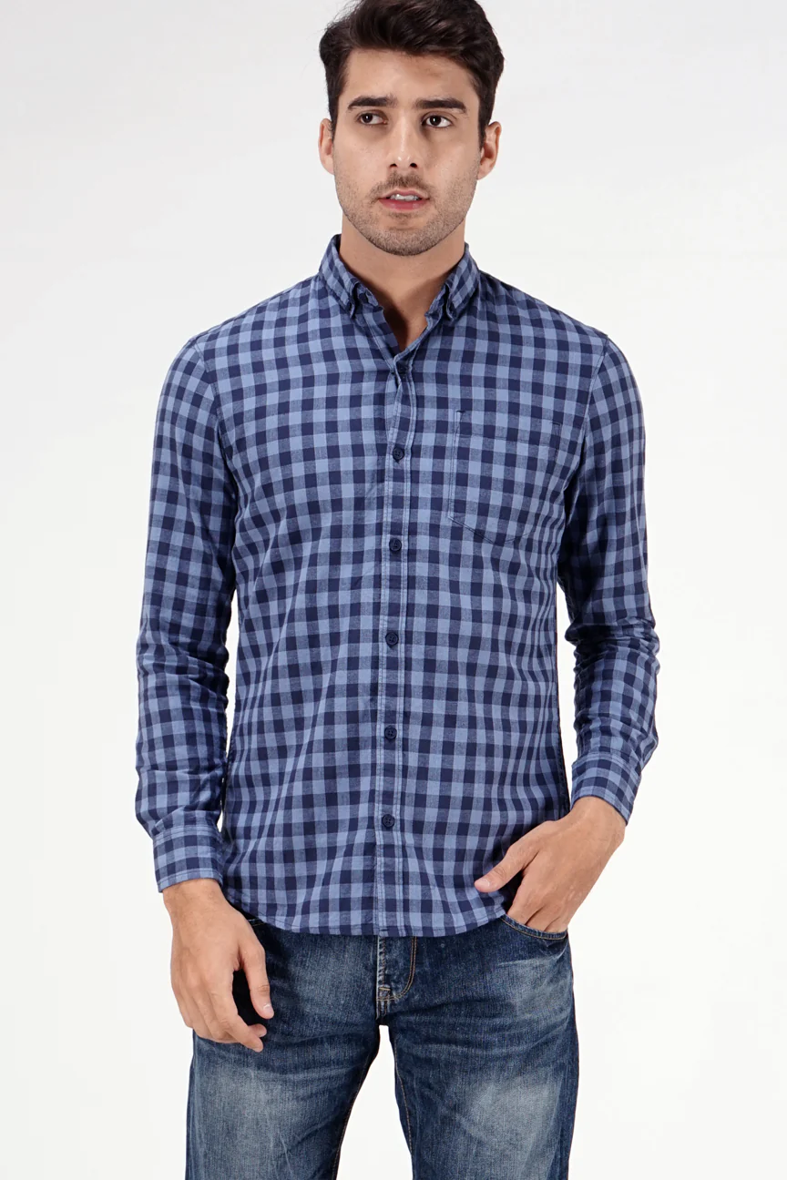 Kemeja Lengan Panjang Milner 2.0 Navy Blue Regular