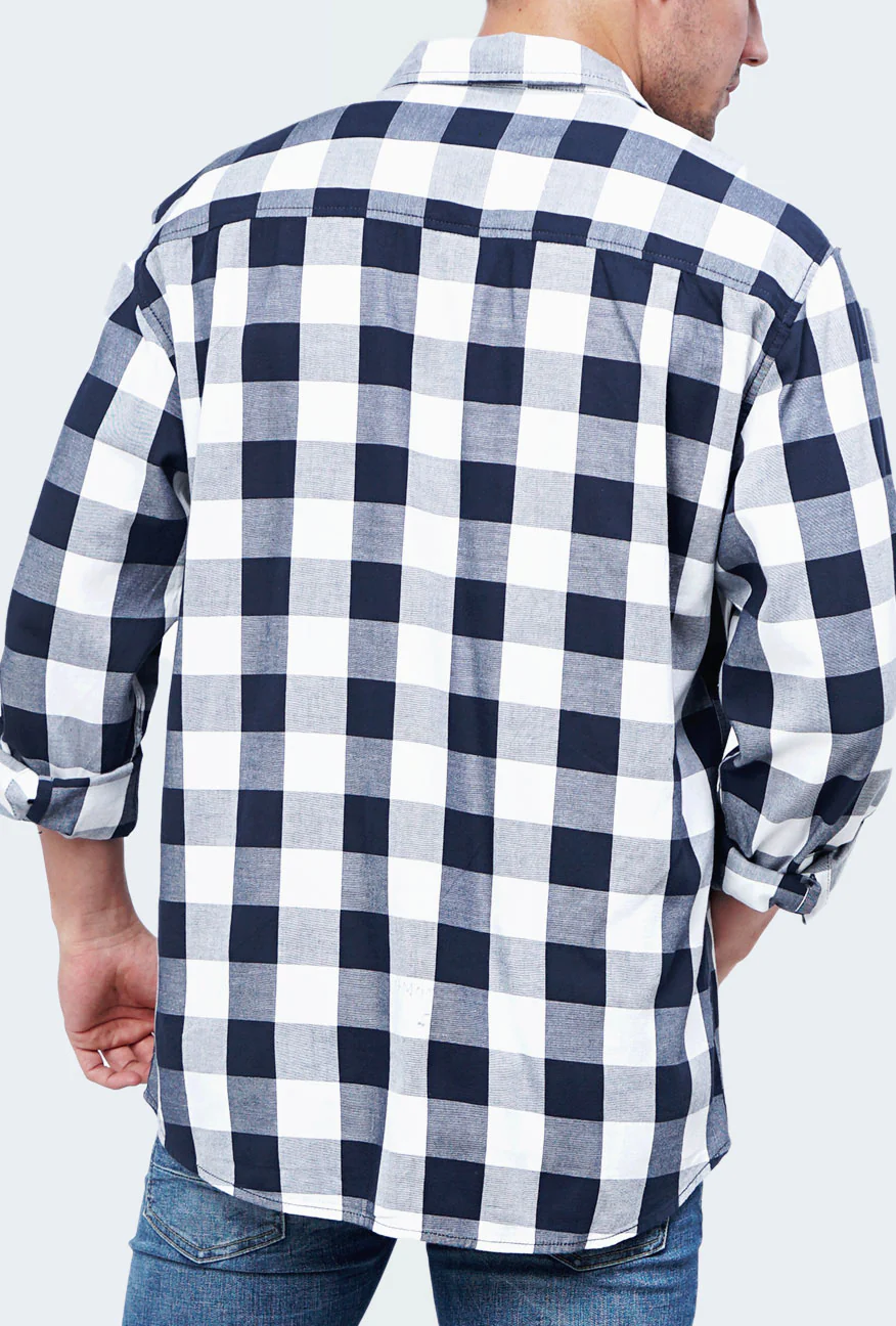 Kemeja Lengan Panjang Moffats 2.0 Navy White - Image 5