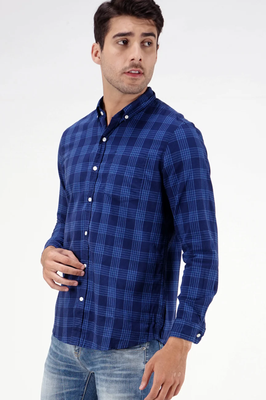 Kemeja Lengan Panjang Regular Monroe Navy Blue - Image 2